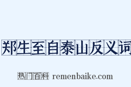 郑生至自泰山反义词是什么意思的图片